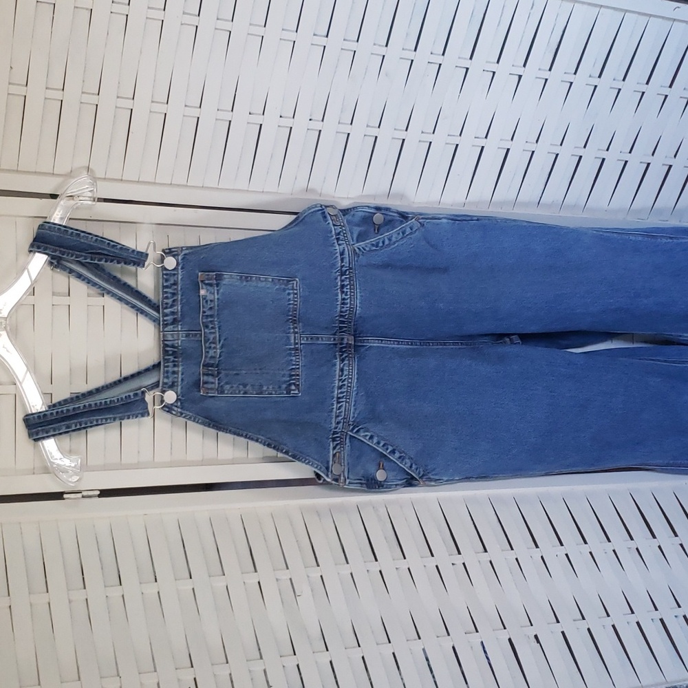 Everlane Medium Blue Denim Overalls Jumpsuit